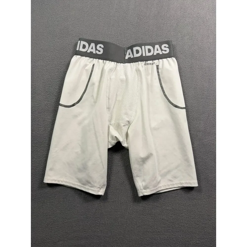 Adidas Adult 6-Pocket Football Girdle White Gray Compression Shorts Size Large L